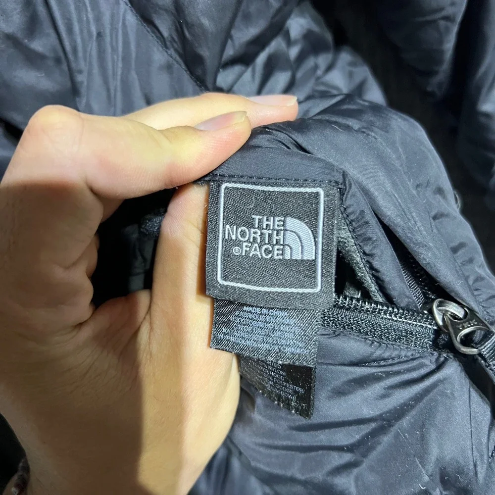 The North Face Reversible Puffer Jacket Girls S 7/8 Black Plaid 550 Down Hooded